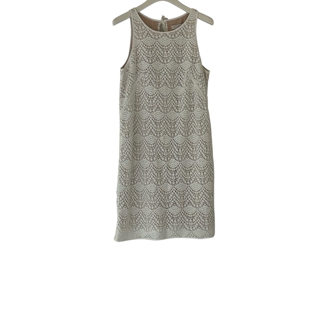 Ann Taylor Loft Cream Crochet Lace Sleeveless Shift Dress - Size 6
